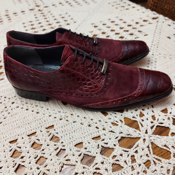 Studio Belvedere crocodile pointy toe dress oxford shoes - Picture 2 of 9